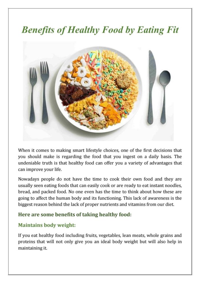 essay about importance of eating healthy food