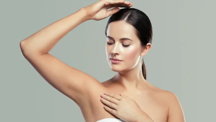 Collage of 20 natural home remedies to effectively lighten and eliminate dark underarms. Various ingredients and methods for underarm skin care and lightening are depicted.