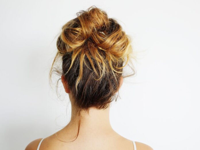 A collage of 30 DIY messy bun hairstyles, showcasing various creative and trendy ways to style hair in a messy bun. Different hair textures and colors are featured, demonstrating easy step-by-step instructions for achieving the looks at home.