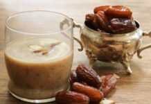 Healthy Dates and Nuts Milkshake: Nutritious blend of dates, nuts, and milk. Boosts energy, aids digestion, and supports overall health. Quick and easy recipe included!