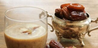 Healthy Dates and Nuts Milkshake: Nutritious blend of dates, nuts, and milk. Boosts energy, aids digestion, and supports overall health. Quick and easy recipe included!