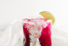 Dragon Fruit Margarita: A vibrant pink cocktail featuring fresh dragon fruit, tequila, lime juice, and a splash of triple sec. Perfect for summer parties and tropical-themed gatherings.